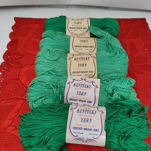 5X Skeins Vintage Kentucky 100% Acrylic Yarn 100 yd skein 3 Lt /2 Emerald Green
